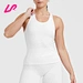 Get the perfect summer look with a white muscle tank! Comfortable and stylish, this sleeveless top pairs perfectly with shorts or leggings. Shop now!